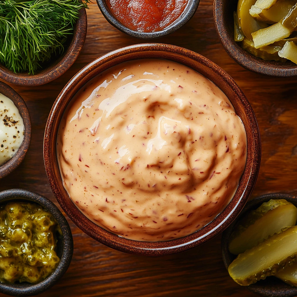 Homemade Reuben Sauce with Core Ingredients