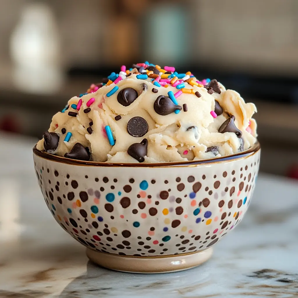 Appetizing Bowl of Edible Cookie Dough
