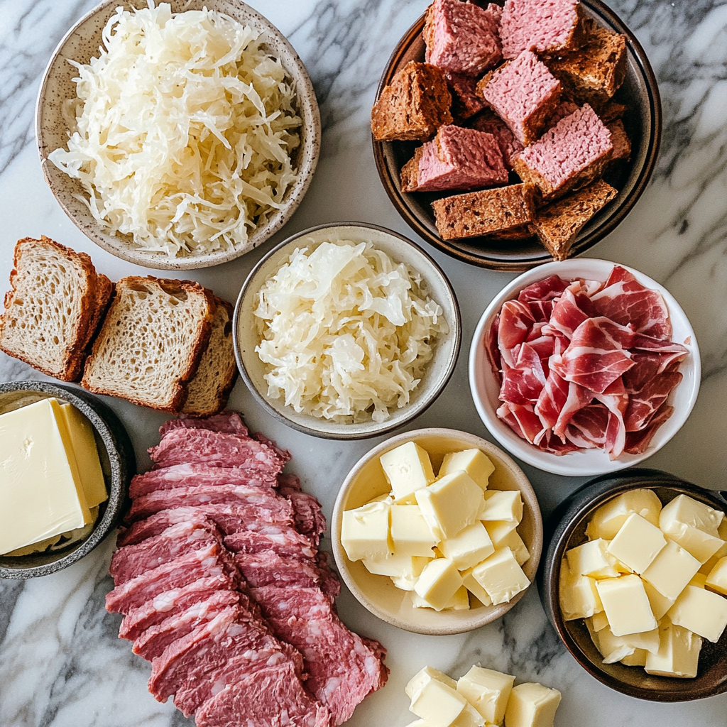 Recipe for Reuben Casserole Ingredients Display: