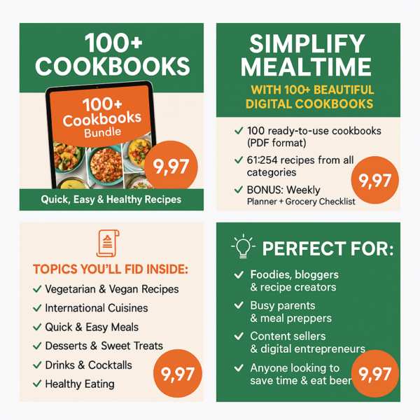 100+ Digital Cookbooks Bundle – Quick, Easy & Healthy Recipes for Every Day - Image 2